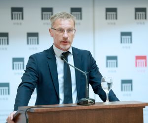 20.01.2020., Zagreb - Okrugla dvorana glavne zgrade HNB-a. Komemoracija za Zeljka Rohatinskog, guvernera Hrvatske narodne banke u razdoblju od 2000. do 2012. godine. Boris Vujcic. Photo: Sanjin Strukic/PIXSELL