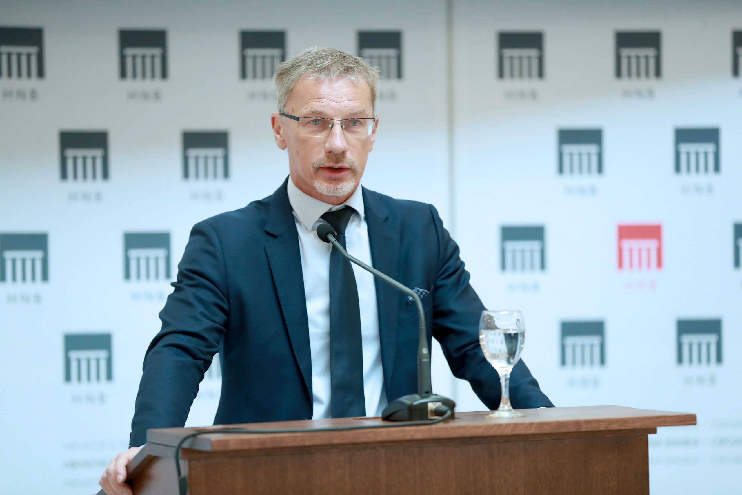 20.01.2020., Zagreb - Okrugla dvorana glavne zgrade HNB-a. Komemoracija za Zeljka Rohatinskog, guvernera Hrvatske narodne banke u razdoblju od 2000. do 2012. godine. Boris Vujcic. Photo: Sanjin Strukic/PIXSELL