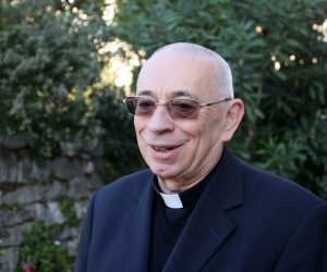 20.04.2019., Rijeka - Nadbiskup msgr. Ivan Devcic dao je medijima izjavu ispred rijecke nadbiswkupije. Photo: Goran Kovacic/PIXSELL