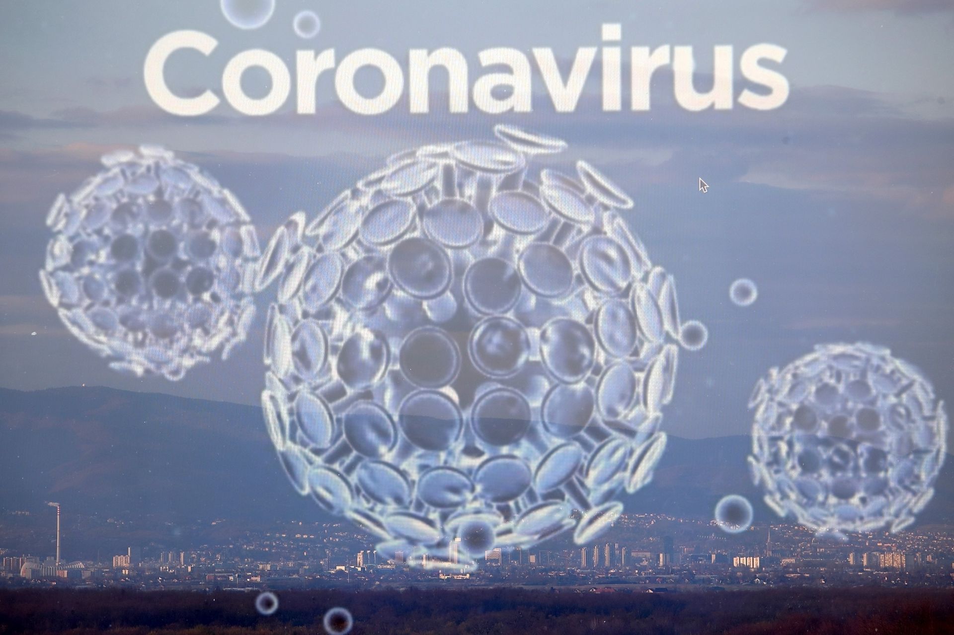 23.03..2020., Zagreb - Ilustracija za koronavirus. Odlukom Stozera civilne zastite  RH danas je stupila na snagu odluka o zatvaranju gradskog i medjugradskog prometa. Grad Zagreb je poostao jedna velika karantena gdje je kretanje dozvoljno samo hitnim službama i gradjanima koji idu na posao. (Fotografija nastala dvostrukom expozicijom). Photo: Zeljko Lukunic/PIXSELL