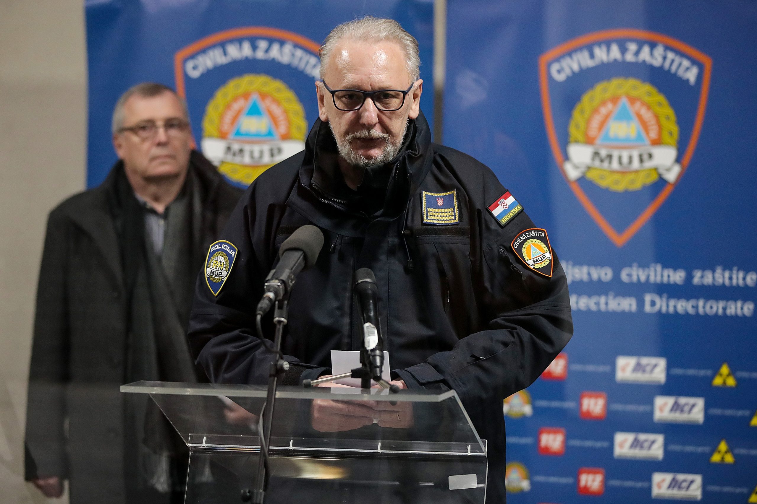 25.03.2020., Zagreb - Konferencija za medije Nacionalnog stozera civilne zastite oko korona virusa odrzana je u Ravnateljstvu civilne zastite. Krunoslav Capak, Davor Bozinovic. 
Photo: Goran Stanzl/POOL/PIXSELL