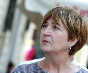 26.04.2019., Sibenik - Politicka platforma Hrvatski suverenisti odrzali su konferenciju za medije na temu "Sto je Hrvatska i Sibenik dobio, a sto je mogao dobiti ulaskom u EU". Europarlamentarna zastupnica Ruza Tomasic.  
Photo: Dusko Jaramaz/PIXSELL