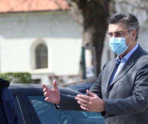 28.03.2020. Krapina - Andrej Plenkovic obisao Krapinsko Zagorsku zupaniju koja je bila pogodjena potresom.
Photo: Matija Habljak/PIXSELL