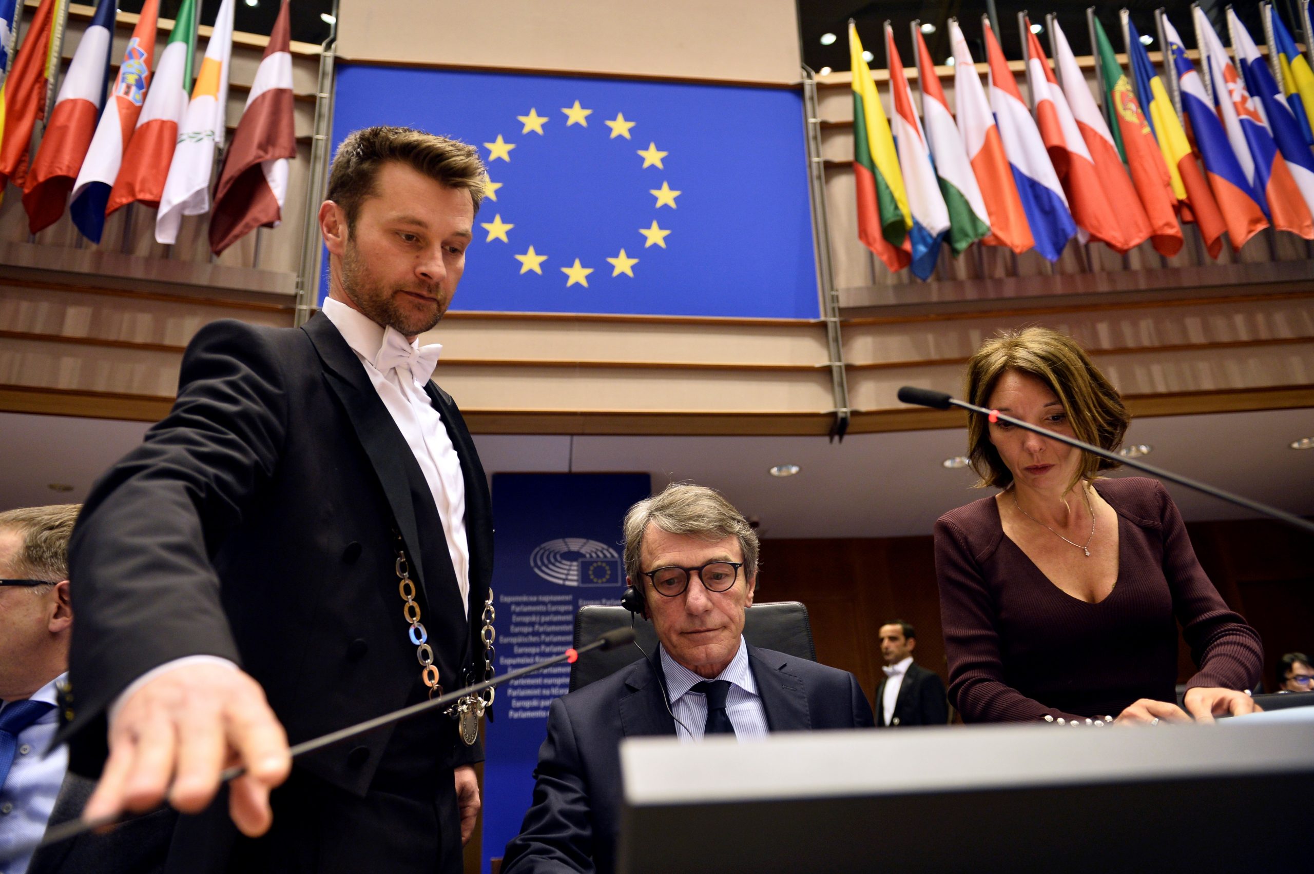European Parliament President David Sassoli attends a plenary session in Brussels European Parliament President David Sassoli attends a plenary session in Brussels, Belgium March 9, 2020. REUTERS/Johanna Geron JOHANNA GERON