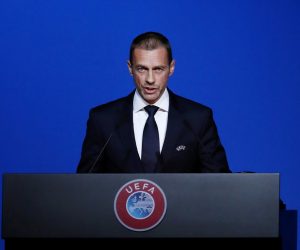 FILE PHOTO: UEFA Congress FILE PHOTO: Soccer Football - UEFA Congress - Beurs van Berlage Conference Centre, Amsterdam, Netherlands - March 3, 2020   UEFA President Aleksander Ceferin during the UEFA Congress   REUTERS/Yves Herman/File Photo Yves Herman