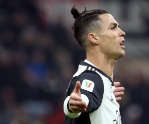 epa08329337 (FILE) -  Juventus' Cristiano Ronaldo celebrates scoring the equalizer from the penalty spot during the first leg of the Coppa Italia semi final soccer match between AC Milan and Juventus at Giuseppe Meazza stadium in Milan, Italy, 13 February 2020 (reissued on 28 March 2020). On 28 March 2020 Juventus FC announced, amid the COVID-19  coronavirus crisis, to have 'reached an understanding with players and coach of the First Team for the reduction of their compensation for an amount equal to the monthly payments of March, April, May and June 2020'.  EPA/MATTEO BAZZI