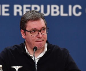 02.04.2020., Beograd, Srbija - Predsednik Republike Srbije Aleksandar Vucic na press konferenciji posle sastanka sa clanovima Kriznog ztaba za suzbijanje zarazne bolesti COVID-19 i Kriznog staba za otklanjanje posledica zarazne bolesti COVID-19 po privredu. Photo: Srdjan Ilic/PIXSELL