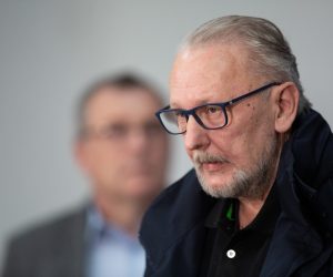 05.04.2020., Zagreb - Nacionalni stozer civilne zastite odrzao je konferenciju za medije o najnovijim detaljima sirenja koronavirusa u Hrvatskoj. Ministar unutarnjih poslova Davor Bozinovic. Photo: Daniel Kasap/POOL/FAH