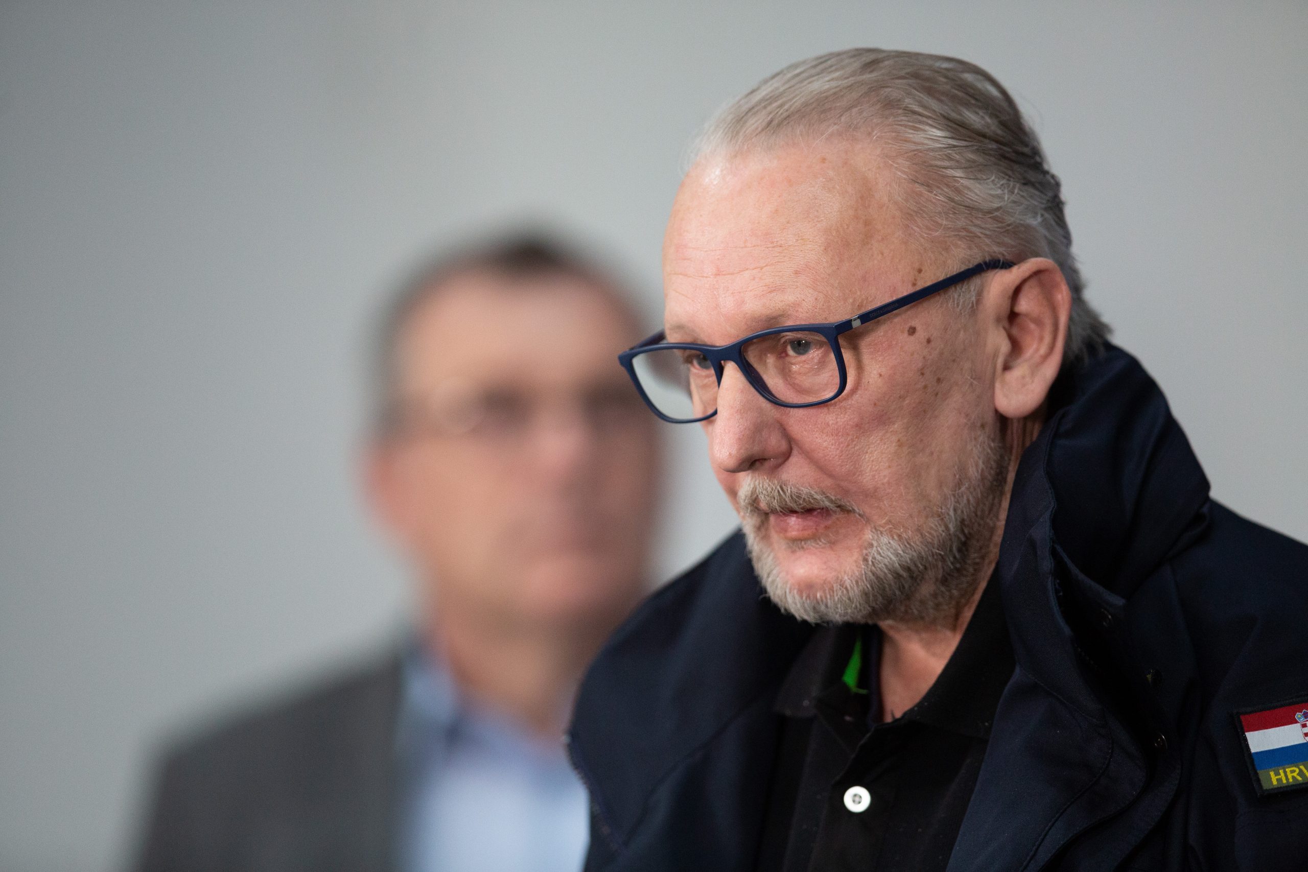 05.04.2020., Zagreb - Nacionalni stozer civilne zastite odrzao je konferenciju za medije o najnovijim detaljima sirenja koronavirusa u Hrvatskoj. Ministar unutarnjih poslova Davor Bozinovic. Photo: Daniel Kasap/POOL/FAH