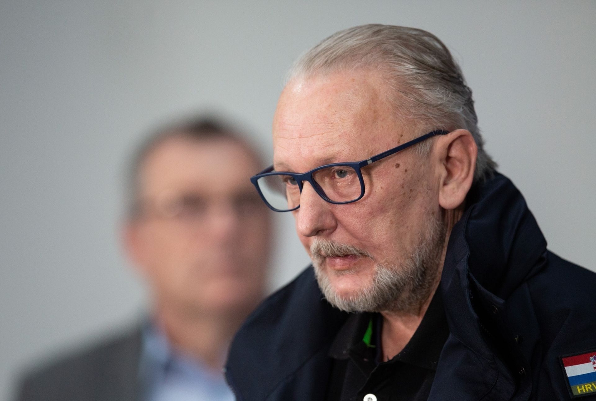 05.04.2020., Zagreb - Nacionalni stozer civilne zastite odrzao je konferenciju za medije o najnovijim detaljima sirenja koronavirusa u Hrvatskoj. Ministar unutarnjih poslova Davor Bozinovic. Photo: Daniel Kasap/POOL/FAH