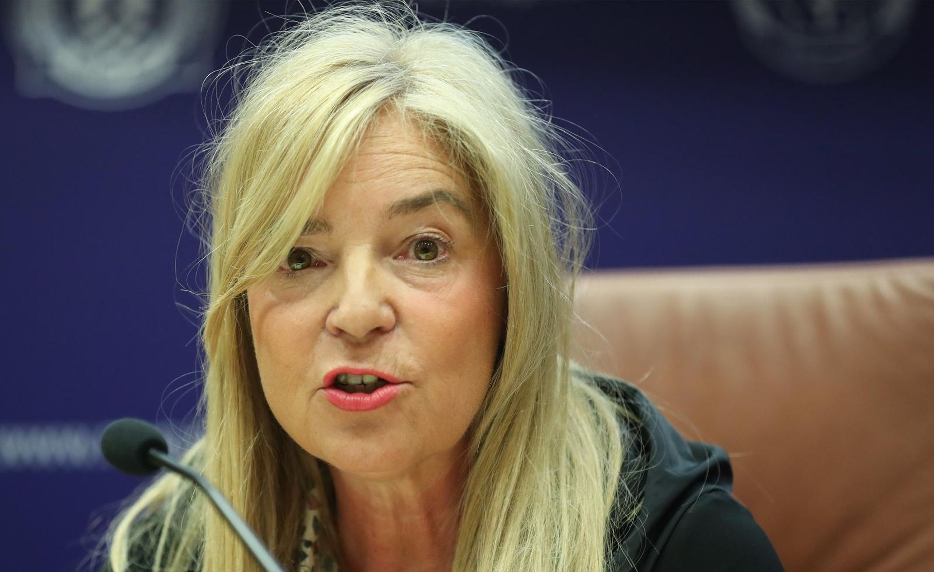 06.09.2019., Zagreb - U ravnateljstvu policije na konferenciji za medije povodom pocetka nove skolske godine predstavljene su ovogodisnje aktivnosti edukativno-promidzbene akcije Postujte nase znakove. Helenca Pirnat Dragicevic pravobraniteljica za djecu. Photo: Robert Anic/PIXSELL