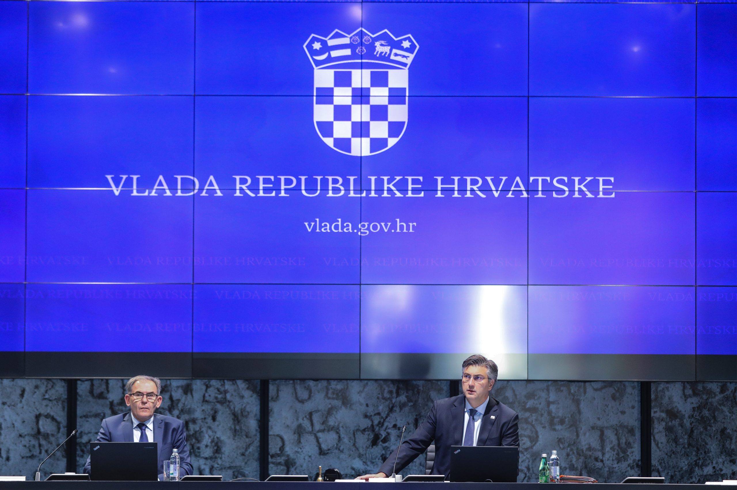 09.04.2020., Zagreb - U Nacionalnoj i sveucilisnoj knjiznici odrzana je 223 sjednica Vlade.
Photo: Robert Anic/PIXSELL