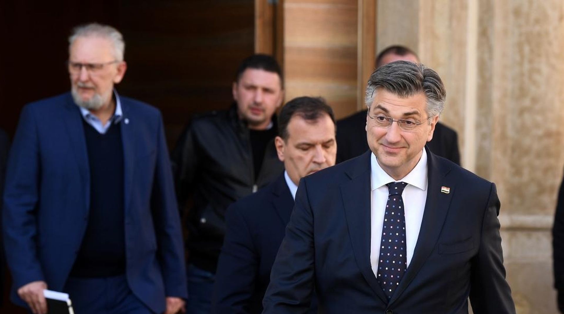 15.03.2020., Zagreb - Izjave nakon sastanka Kriznog stozera. Andrej Plenkovic, Vili Beros, Davor Bozinovic. 
Photo: Marko Lukunic/PIXSELL