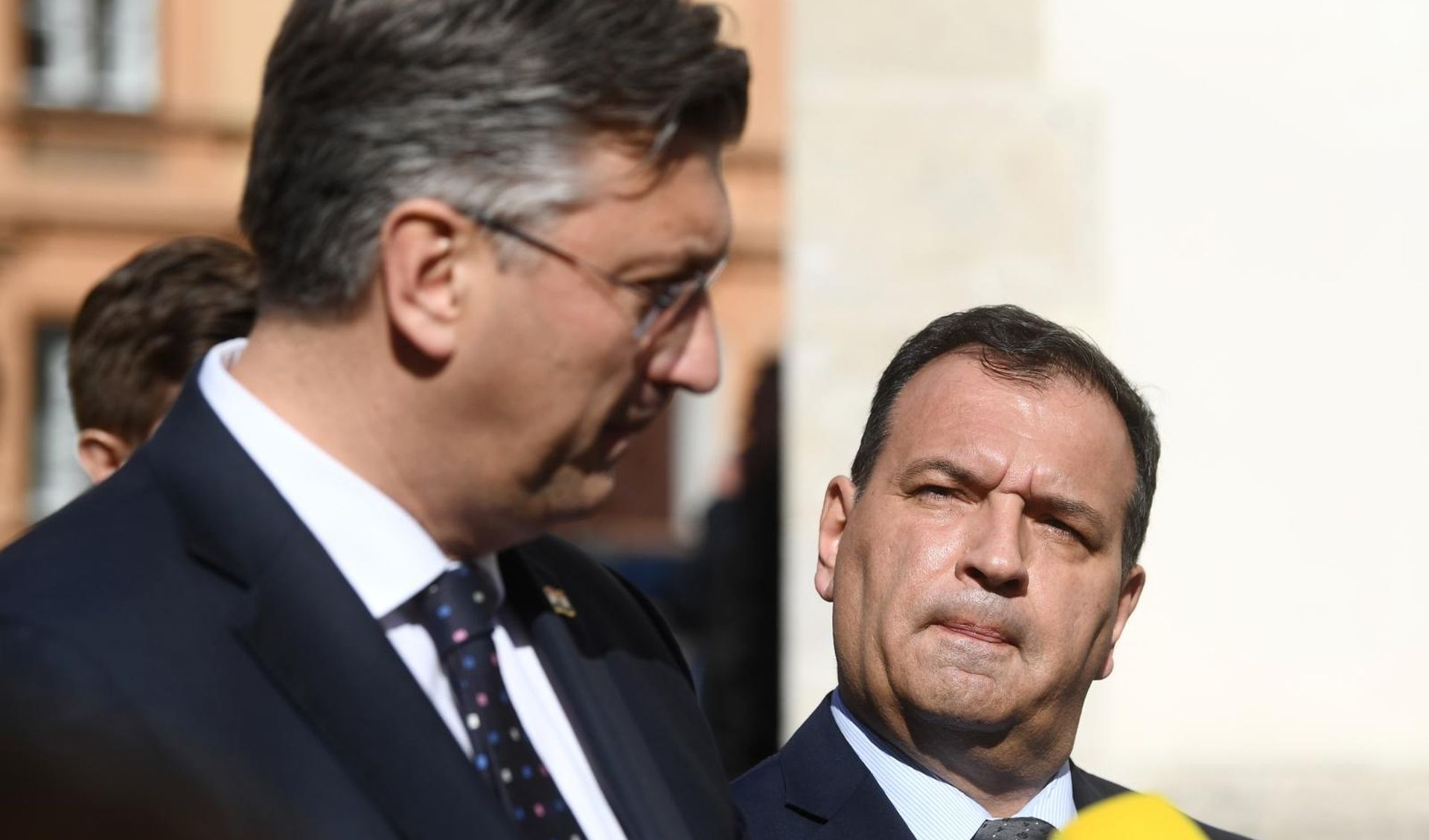 15.03.2020., Zagreb - Izjave nakon sastanka Kriznog stozera. Andrej Plenkovic, Vili Beros. 
Photo: Marko Lukunic/PIXSELL