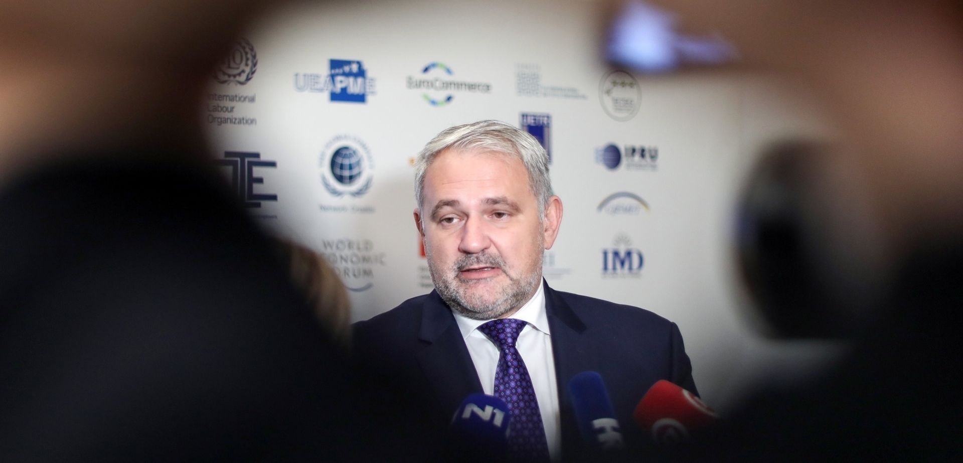 15.10.2019., Zagreb - Predsjednik HUP Davor Majetic, dao je izjavu za medije povodom otkazivanja konferencije za medije na kojoj su se trebali ocitovati  o odlukama Vlade uz najavljene promjene u podrucju zakona rada.
Photo: Borna Filic/PIXSELL
