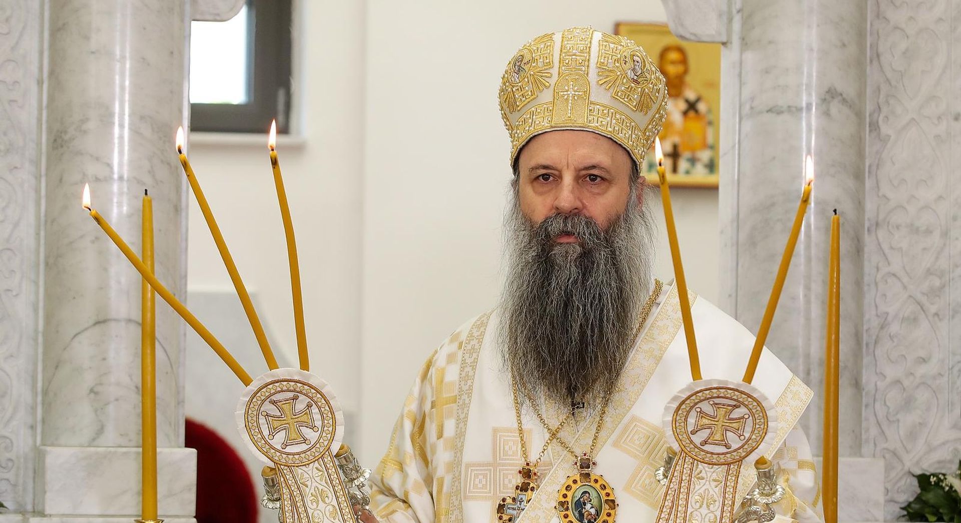 19.04.2020., Zagreb - Uskrsna liturgija koju predvodi episkop Srpske pravoslavne Crkve i metropolit zagrebacko-ljubljanski Porfirije Peric u kapelici Svetog Save u Duhovnom centru SPC-a na Svetom Duhu u Zagrebu. 

Photo: Goran Stanzl/PIXSELL