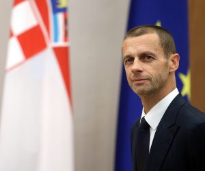 20.12.2016., Zagreb - Predsjednica Republike Hrvatske Kolinda Grabar-Kitarovic primila je predsjednika UEFA-e Aleksandera Ceferina u pratnji predsjednika HNS-a Davora Sukera. 
Photo: Goran Stanzl/PIXSELL
