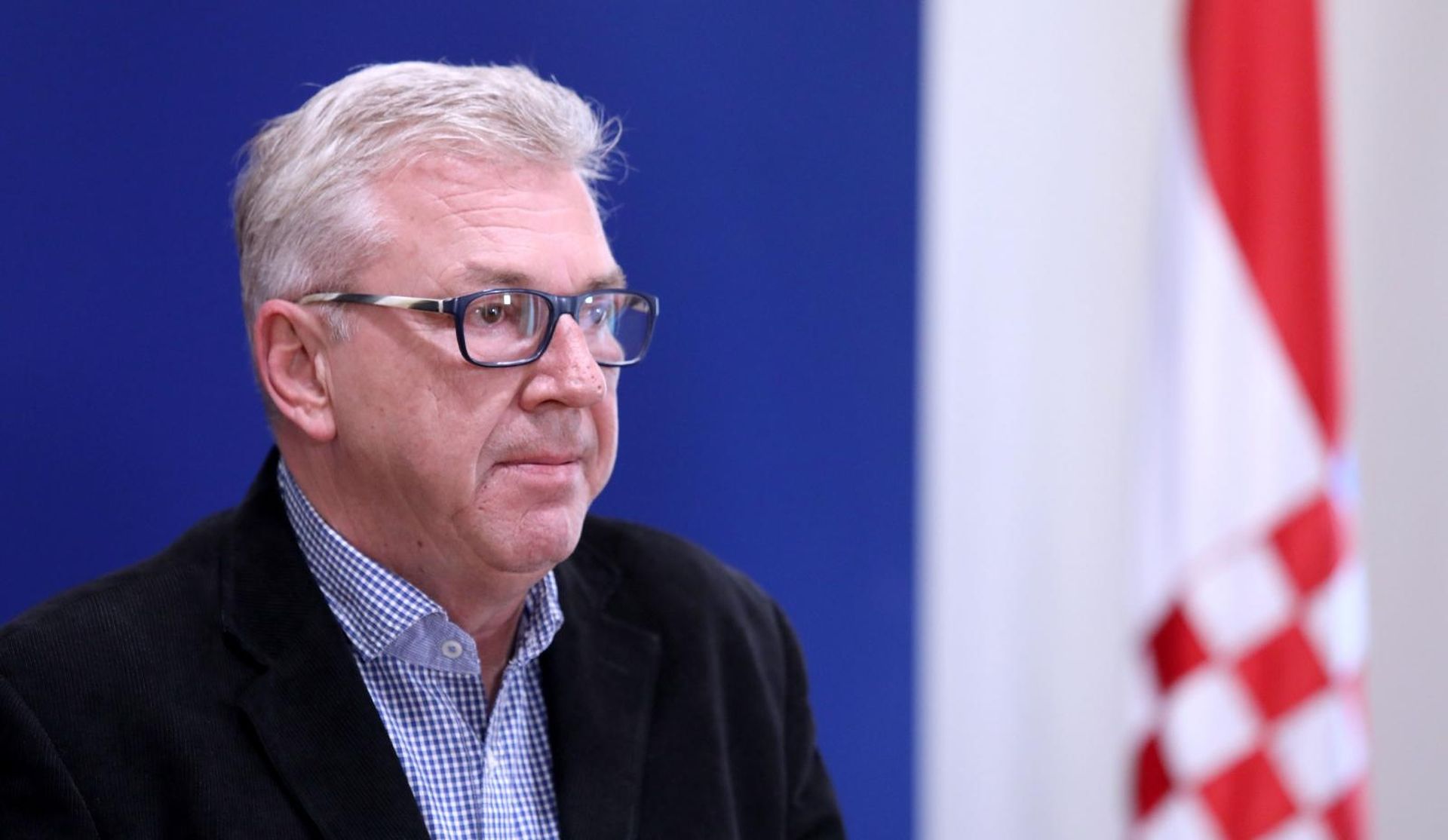 23.04.2020., Zagreb - Na konferenciji za medije Kluba zastupnika SDP-a odrzanoj u Saboru o temi: "Upravljanje krizom" govorio je zastupnik Ranko Ostojic.
Photo: Patrik Macek/PIXSELL
