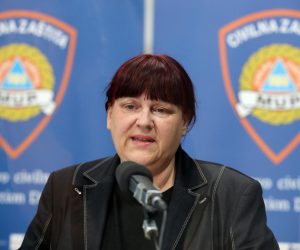 Zagreb, 29.04.2020 - Konferencija za medije Stozera civilne zastite Republike Hrvatske. Ravnateljica Hrvatskog zavoda za hitnu medicinu Maja Grba Bujevic.
Photo: Damir Sencar/HINA/POOL/PIXSELL