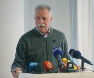 29.11.2019., Zagreb - Konferencija za medije Sindikata hrvatskih ucitelja i Nezavisnog sindikata zaposlenih u srednjim skolama Hrvatske na temu strajka u osnovnim i srednjim skolama. predsjednik Nezavisnog sindikata zaposlenih u srednjim skolama Hrvatske Branimir Mihalinec Photo: Dalibor Urukalovic/PIXSELL