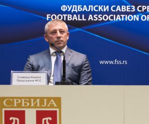 31.03.2017., Stara Pazova, Srbija - Predsjednik UEFA Aleksander Ceferin obisao je sportski centar Nogometnog saveza Srbije u Staroj Pazovi s predsjednikom Slavisom Kokezom i pocasnim predsjednikom FSS-a Tomislavom Karadzicem. Photo: Srdjan Ilic/PIXSELL