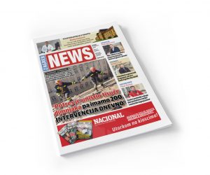 Magazine cover cut out on white Mockup