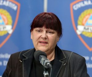 Zagreb, 29.04.2020 - Konferencija za medije Stoera civilne zatite Republike Hrvatske. Na slici ravnateljica Hrvatskog zavoda za hitnu medicinu Maja Grba Bujevic.
foto HINA/ POOL/ Damir SENCAR/ ds