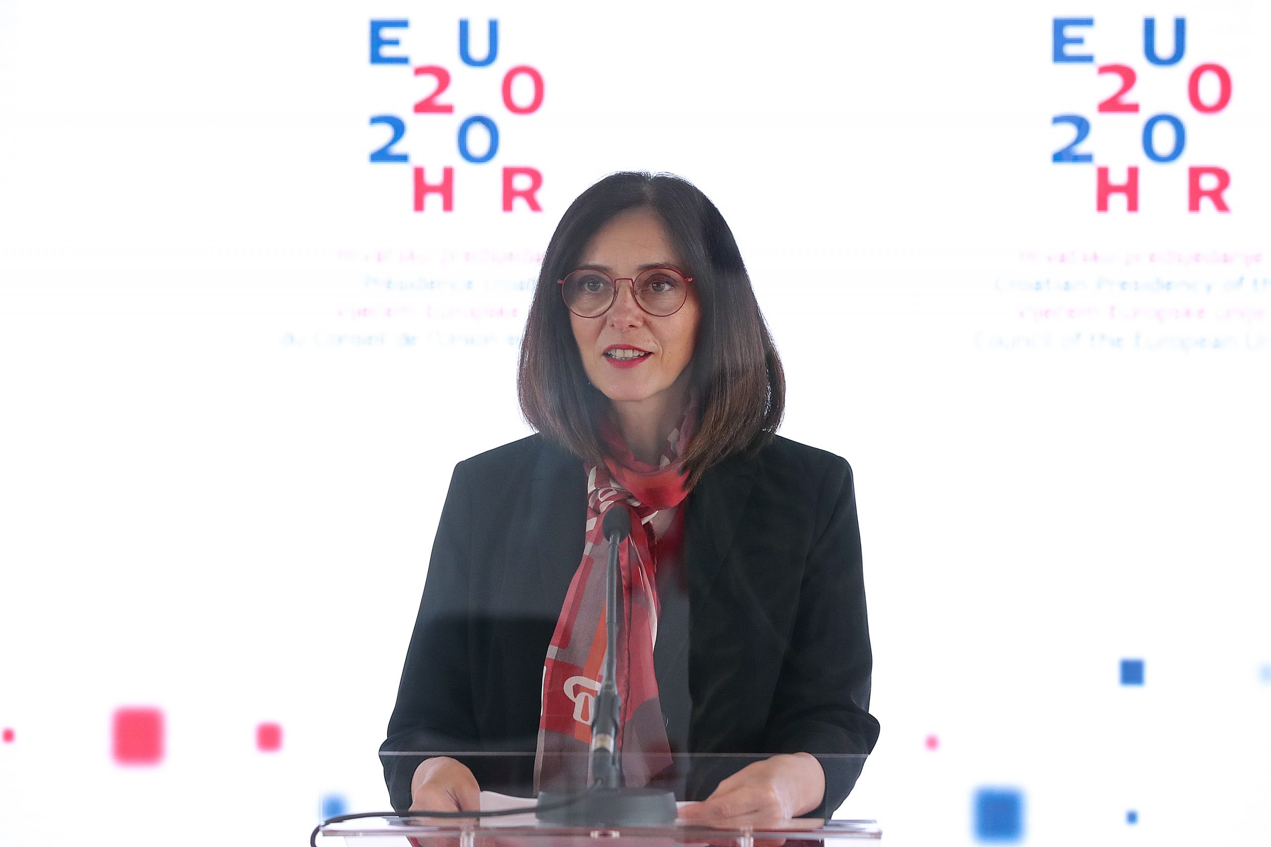Zagreb, 18.05.2020. - Ministrica obrazovanja Blaenka Divjak odrala je videokonferenciju s europskim kolegama s kojima je razgovarala o otvaranju kola i zavrnim ispitima. 
foto HINA/ PIXSELL/ EU2020HR/ POOL/ Goran Stanzl/ ua
