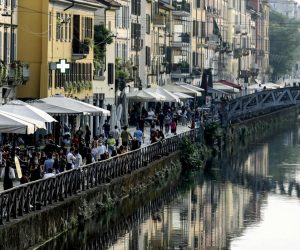 epa08438399 The Milanese nightlife along the Navigli and the Darsena during phase 2 of the Coronavirus emergency, in Milan, northern Italy, 22 May 2020. It is not time for youth street parties known as 'movida' or else the coronavirus infection curve may start heading back up again, Italian Premier Giuseppe Conte said Wednesday 20 May. Italy is gradually easing lockdown measures implemented to stem the spread of the SARS-CoV-2 coronavirus that causes the COVID-19 disease.  EPA/MOURAD BALTI TOUATI