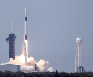 epa08454765 The manned SpaceX Falcon 9 Crew Dragon Demo-2 mission lifts off from Launch Complex 39A at the Kennedy Space Center, Florida, USA, 30 May 2020. NASA astronauts Robert Behnken and Douglas Hurley are aboard the Crew Dragon spacecraft which is scheduled to dock with the International Space Station. The launch is the first manned space flight from US soil since 2011.  EPA/ERIK S. LESSER