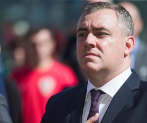01.06.2018., Osijek - Pred zgradom Osjecko-baranjske zupanije uprilicilo se svecano otvorenje izmjestenog Ureda predsjednice Republike Hrvatske Kolinde Grabar Kitarovic u Osjecko-baranjskoj zupaniji.     Mate Radeljic
Photo: Davor Javorovic/PIXSELL