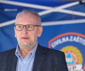 03.05.2020., Zagreb - Nacionalni stozer civilne zastite odrzao je konferenciju za medije o najnovijim detaljima sirenja koronavirusa u Hrvatskoj. Ministar unutarnjih poslova Davor Bozinovic.
Photo: Luka Stanzl/PIXSELL