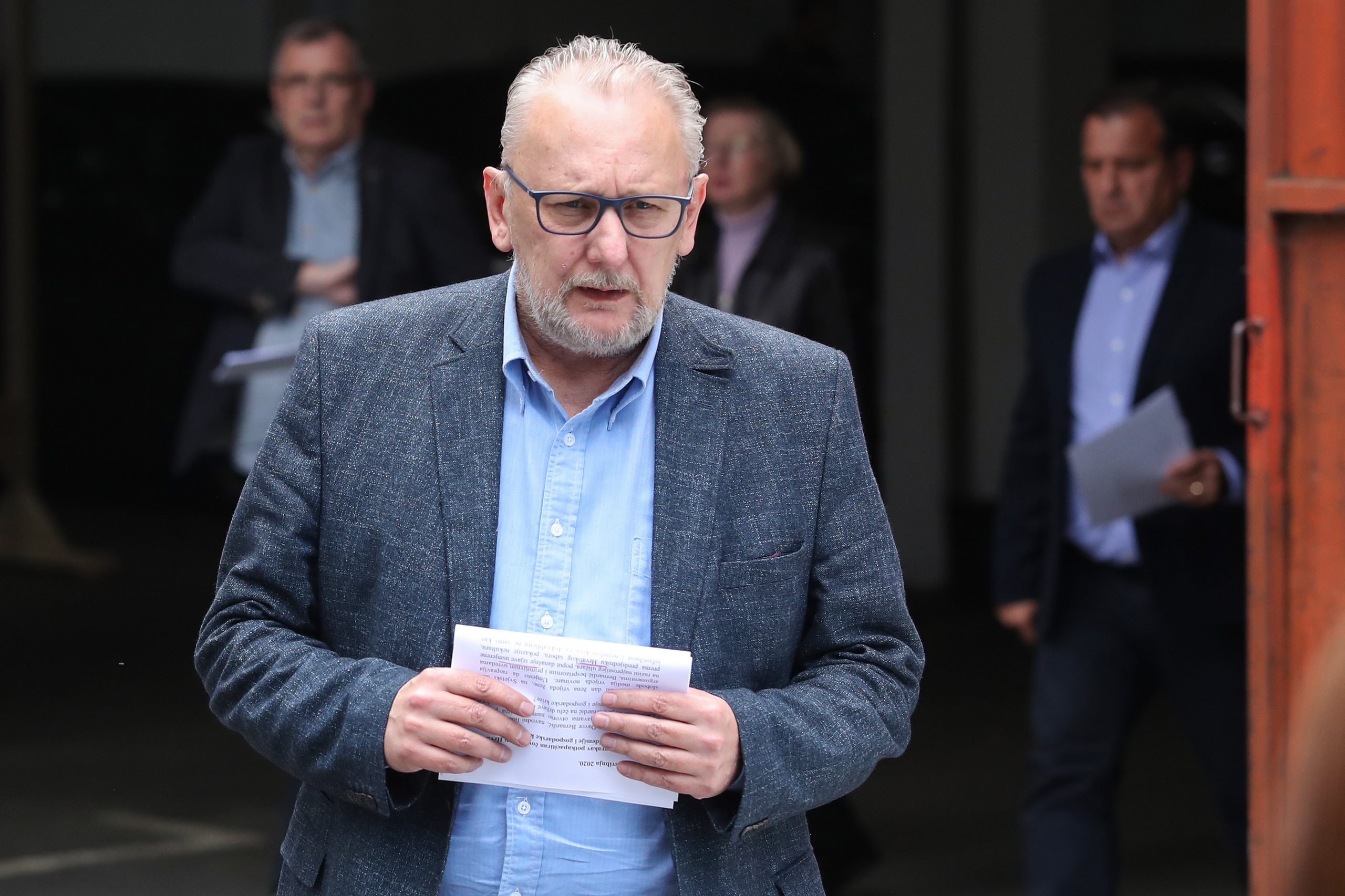 03.05.2020., Zagreb - Nacionalni stozer civilne zastite odrzao je konferenciju za medije o najnovijim detaljima sirenja koronavirusa u Hrvatskoj. Ministar unutarnjih poslova Davor Bozinovic.
Photo: Luka Stanzl/PIXSELL