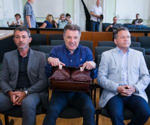 03.07.2017., Osijek - Na Zupanijskom sudu nakratko je nastavljeno sudjenjenje Zdravku i Zoranu Mamicu, bivsem direktoru Dinama Damiru Vrbanovicu i porezniku Milanu Pernaru. 
Photo: Davor Javorovic/PIXSELL