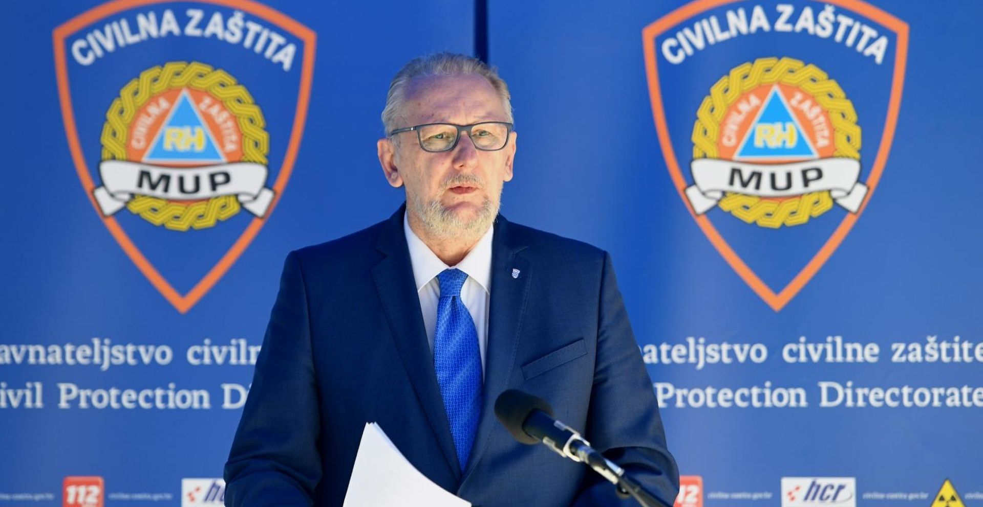 07.05.2020., Zagreb - Nacionalni stozer civilne zastite odrzao je konferenciju za medije o najnovijim detaljima sirenja koronavirusa u Hrvatskoj. Ministar unutarnjih poslova Davor Bozinovic. Photo: Srdjan Vrancic/POOL/CROPIX