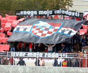 23.09.08.,Rijeka - Stadion Krimeja,16-tina finala Kupa,utakmica izmedju Orijenta i Hajduka.Utakmica je zavrsila pobijedom Hajduka sa 4-1.Navijaci Orijenta Red Fuckers.
Photo: Goran Kovacic/Vecernji list