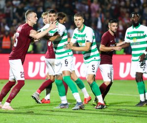 09.07.2019., stadion Asim Ferhatovic Hase, Sarajevo, Bosna i Hercegovina - Prva utakmica prvog pretkola UEFA Lige prvaka, FK Sarajevo - FC Celtic. Besim Serbecic, Nir Bitton, Jozo Simunovic Photo: Armin Durgut/PIXSELL