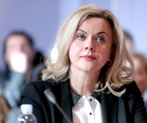 Zagreb: Održana panel rasprava "Direktiva o autorskom pravu na Jedinstvenom digitalnom tržištu EU" 11.01.2019.., Zagreb - U auli zagrebackog Sveucilista odrzana je panel-rasprava pod nazivom Direktiva o autorskom pravu na Jedinstvenom digitalnom trzistu EU: clanci 11. i 13. Skup su organizirali Sveuciliste u Zagrebu i Sveucilisni interdisciplinarni poslijediplomski specijalisticki studij Intelektualno vlasnistvo. Panelisti: Romana Matanovac Vuckovic sa zagrebackog Pravnog fakulteta, ministrica kulture Nina Obuljen Korzinek, europarlamentarci Dubravka Suica, Jozo Rados i Zeljana Zovko. 
Photo: Igor Kralj/PIXSELL