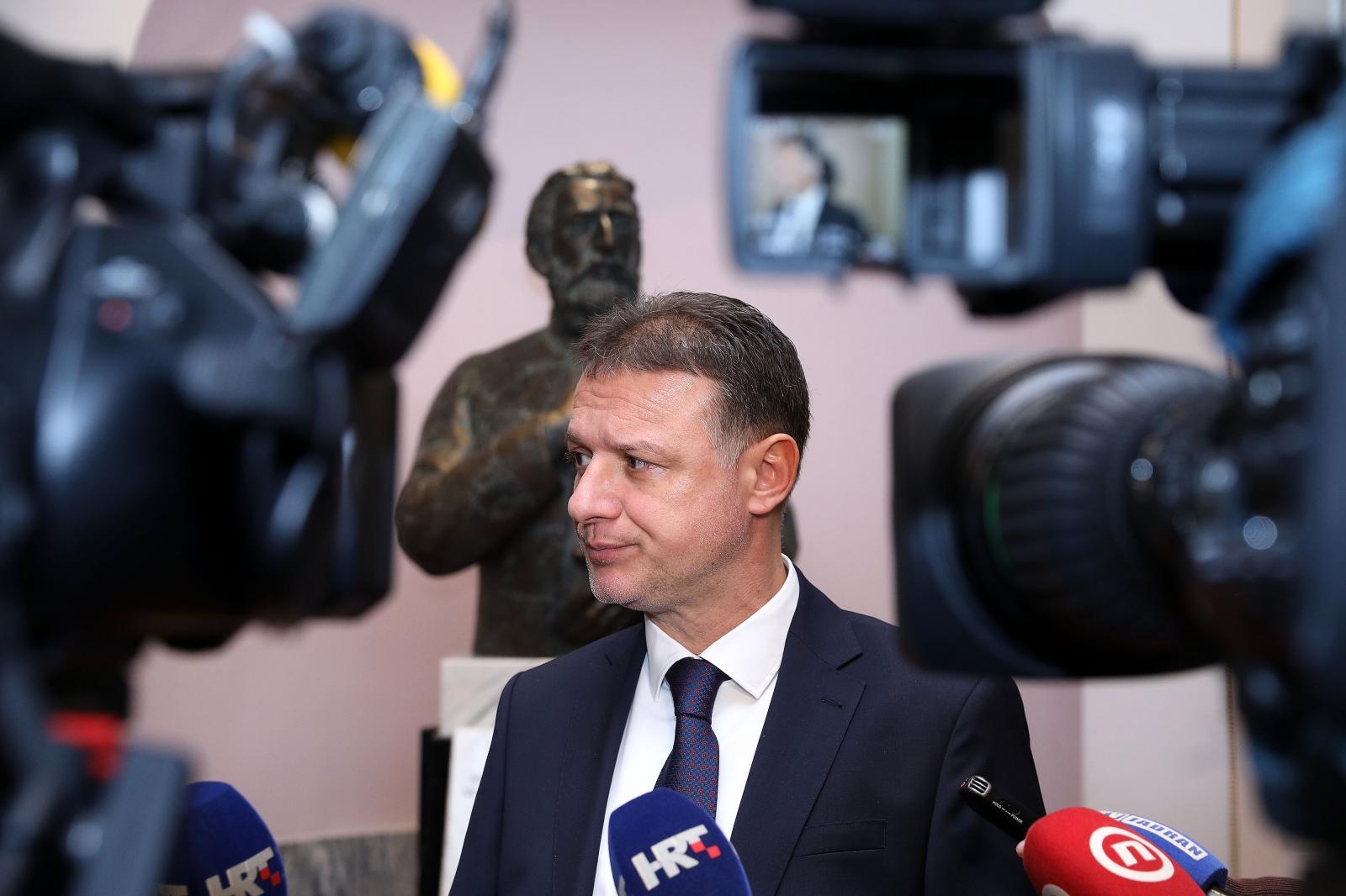 13.03.2020., Zagreb - U Saboru je odrzana sjednica predsjednistva koje je odlucio da se unatoc opasnosti plenarna sjednica nastavi. Predsjednik Sabora Gordan Jandrokovic. 
Photo: Patrik Macek/PIXSELL