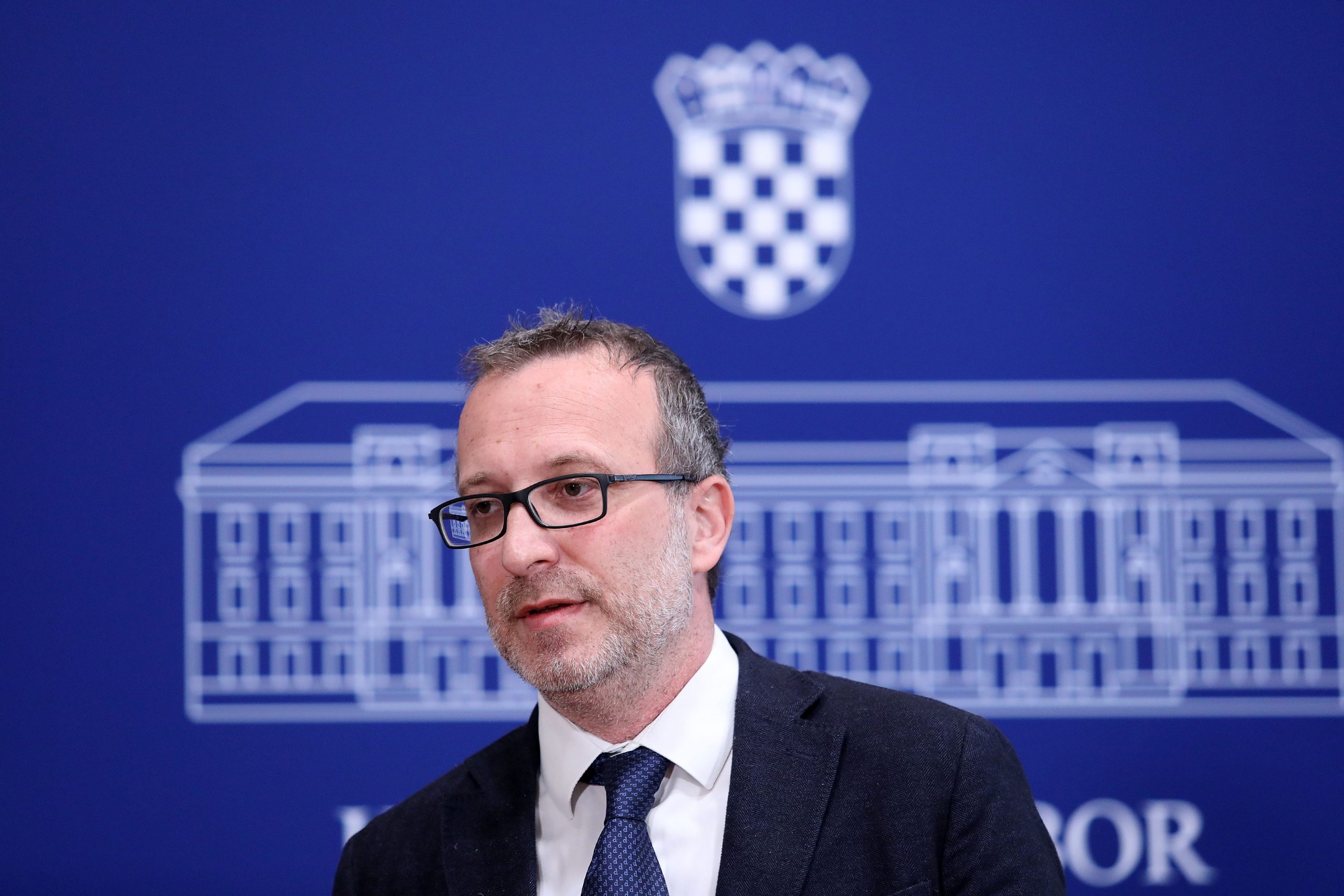 13.05.2020., Zagreb - Zastupnik MOST-a Marko Sladoljev odrzao je konferenciju za medije  o najavi Vlade da ce zbog koronakrize oduzeti novac namijenjen osobama sa invaliditetom .
Photo: Patrik Macek/PIXSELL