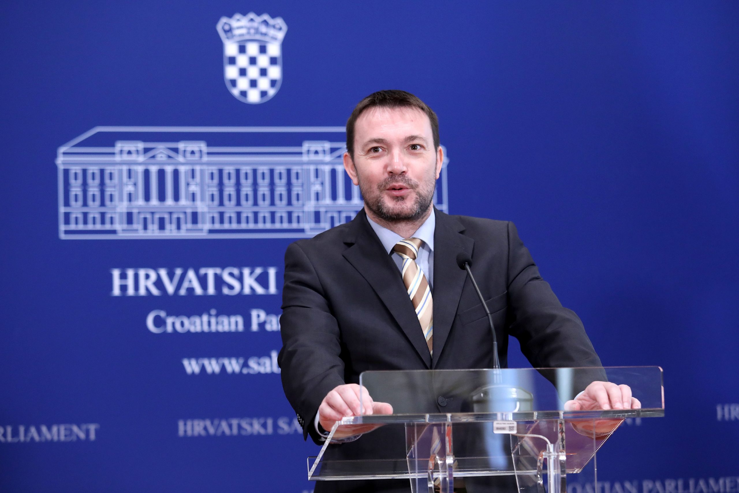 13.05.2020., Zagreb - Zastupnik SDP-a Arsen Bauk odrzao je konferenciju za medije o raspustanju Sabora.
Photo: Patrik Macek/PIXSELL