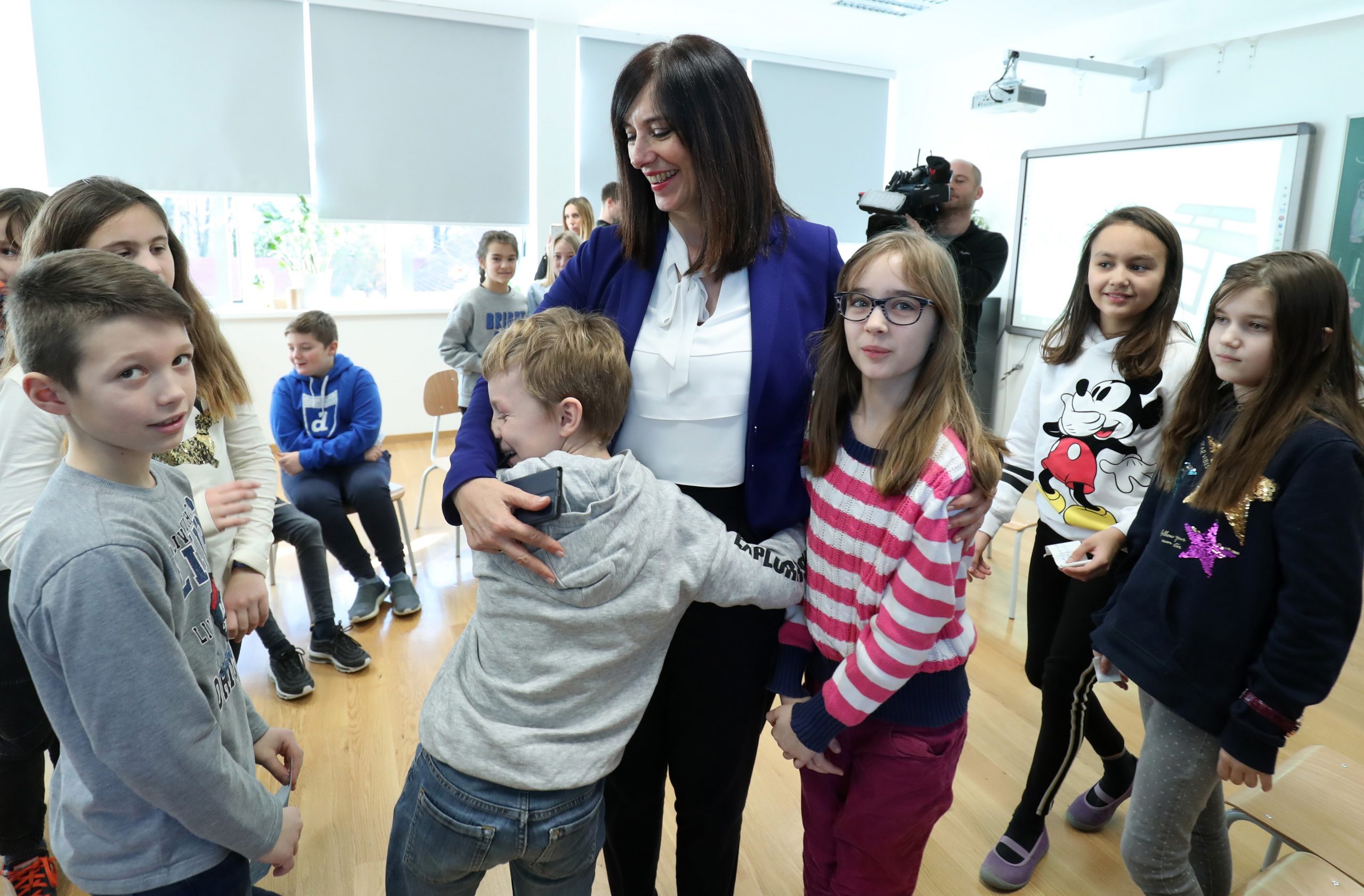 Zagreb: Ministrica Divjak posjetila OŠ Jabukovac povodom početka 2. polugodišta 14.01.2019., Zagreb - Osnovna skola Jabukovac. U povodu pocetka drugog polugodista u vecini skola u Hrvatskoj, ministrica znanosti i obrazovanja Blazenka Divjak posjetila je Osnovnu skolu Jabukovac, jednu od skola koje su se prijavile za eksperimentalni program: Skola za zivot, ali ipak nisu odabrane za sudjelovanje u tom programu. Photo: Sanjin Strukic/PIXSELL