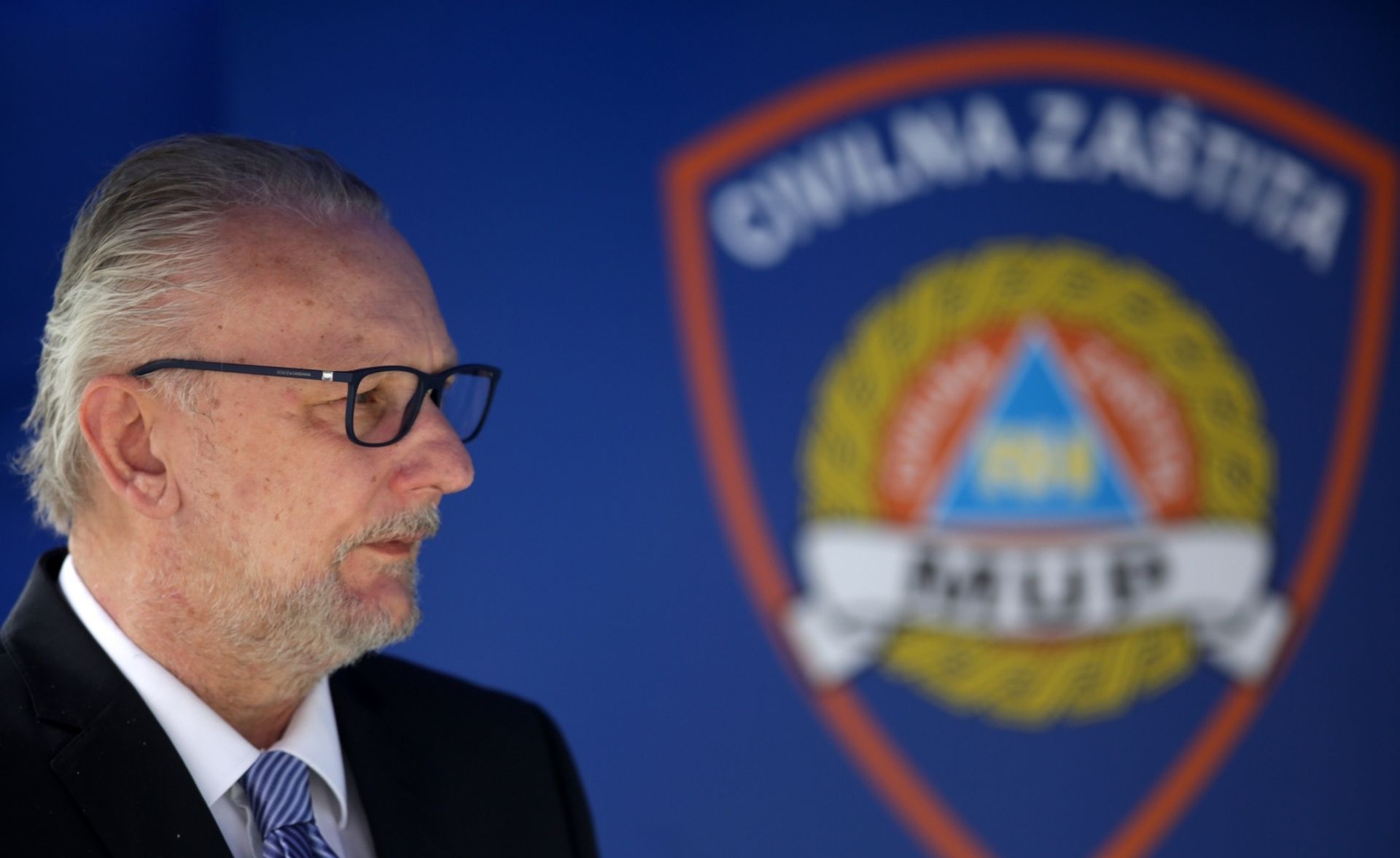 14.05.2020., Zagreb - Nacionalni stozer civilne zastite odrzao je konferenciju za medije o najnovijim detaljima sirenja koronavirusa u Hrvatskoj. Ministar unutarnjih poslova Davor Bozinovic. Photo: Daniel Kasap/POOL/HINA