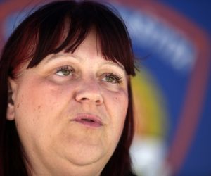 14.05.2020., Zagreb - Nacionalni stozer civilne zastite odrzao je konferenciju za medije o najnovijim detaljima sirenja koronavirusa u Hrvatskoj. Ravnateljica Hrvatskog zavoda za hitnu medicinu Maja Grba Bujevic. Photo: Daniel Kasap/POOL/HINA