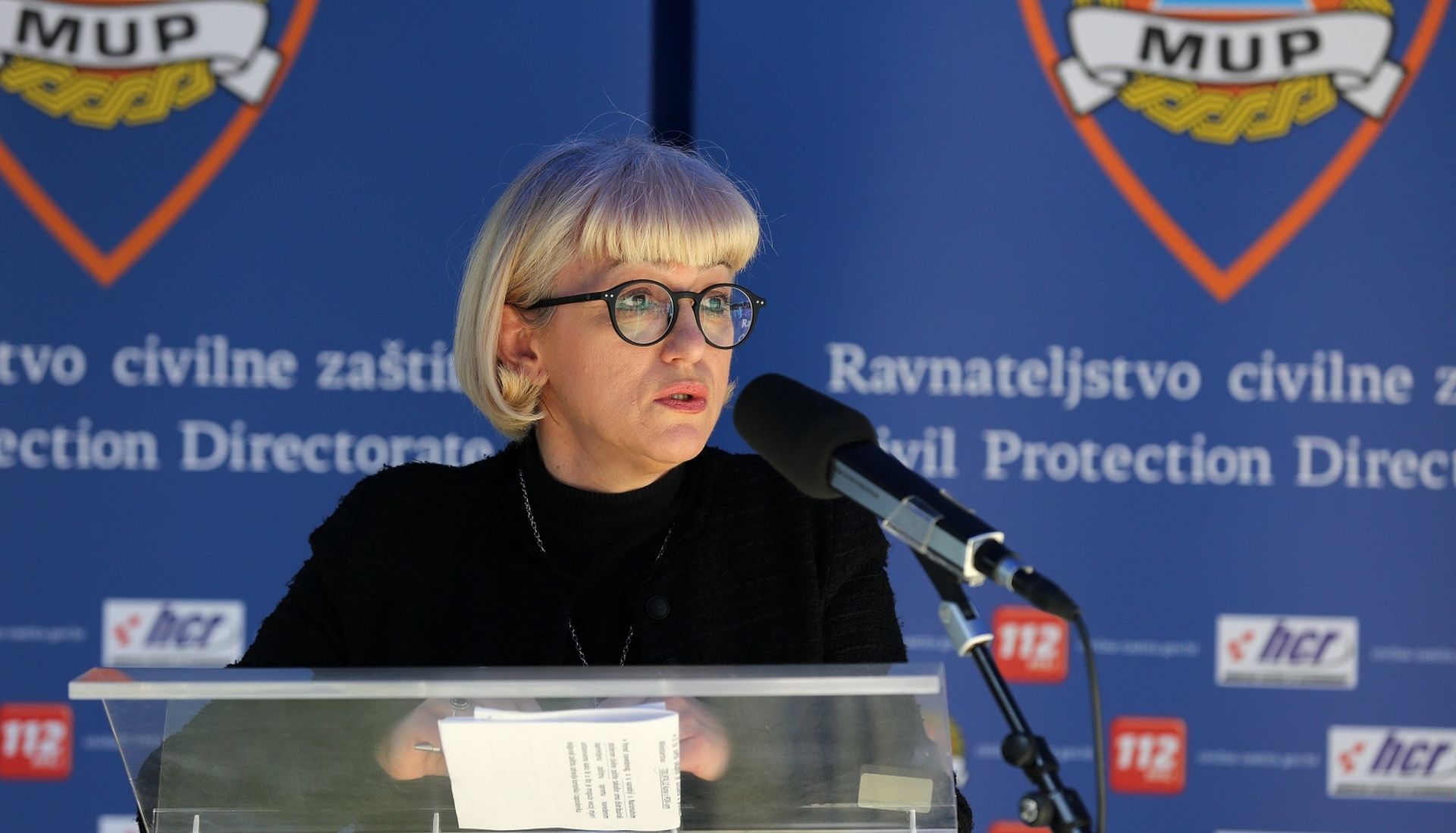 16.04.2020., Zagreb - Nacionalni stozer civilne zastite odrzao je konferenciju za medije o najnovijim detaljima sirenja koronavirusa u Hrvatskoj. Vesna Bedekovic..

Photo: Davor Pongracic/POOL/CROPIX