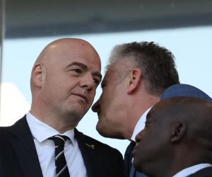 16.06.2018., Arena Baltik, Kalinjingrad, Rusija - Svjetsko nogometno prvenstvo 2018., skupina D, 1. kolo, Hrvatska - Nigerija. Predsjednik FIFE Gianni Infantino, predsjednik HNS-a Davor Suker. Photo: Igor Kralj/PIXSELL