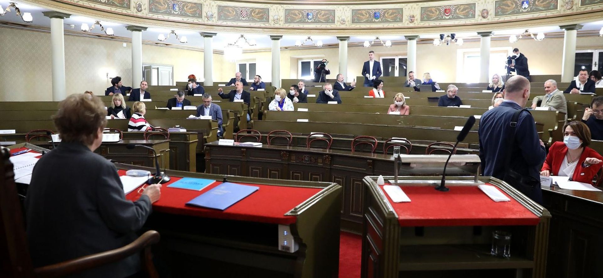 19.03.2020., Zagreb - Uz velike mjere zastite od sirenja koronavirusa i smanjeni dnevni red pocela je 32. sjednica Gradske skupstine Grada Zagreba.
Photo: Patrik Macek/PIXSELL