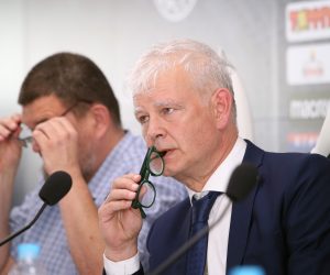 19.07.2019., Split - Celnici Hajduka odrzali konferenciju za medije. Okupljenim novinarima su se obratli Marin Brbic, Luksa Jakobusic, Benjamin Perasovic i Sasa Bjelanovic.
Photo: Ivo Cagalj/PIXSELL