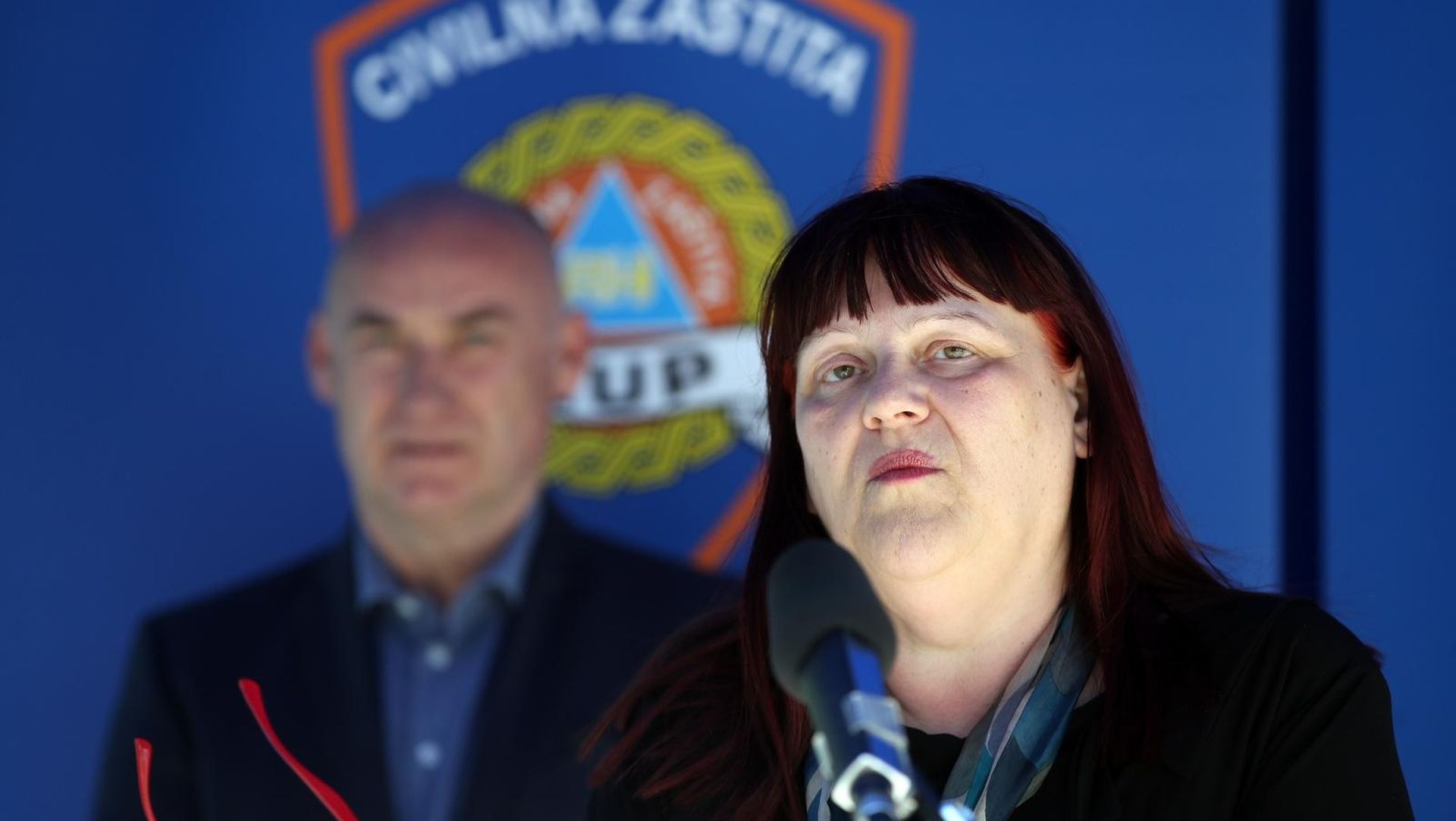 23.04.2020., Zagreb - U Hrvatskoj je u protekla 24 sata potvrdjen 31 slucaj novozarazenih koronavirusom, ukupno ih je do sada 1982, a dvoje pacijenata je umrlo u splitskoj bolnici, izvijestio je u  Nacionalni stozer civilne zastite. Ravnateljica Hrvatskog zavoda za hitnu medicinu Maja Grba Bujevic.
Photo:  HINA/ POOL/ Damir SENCAR/ ds