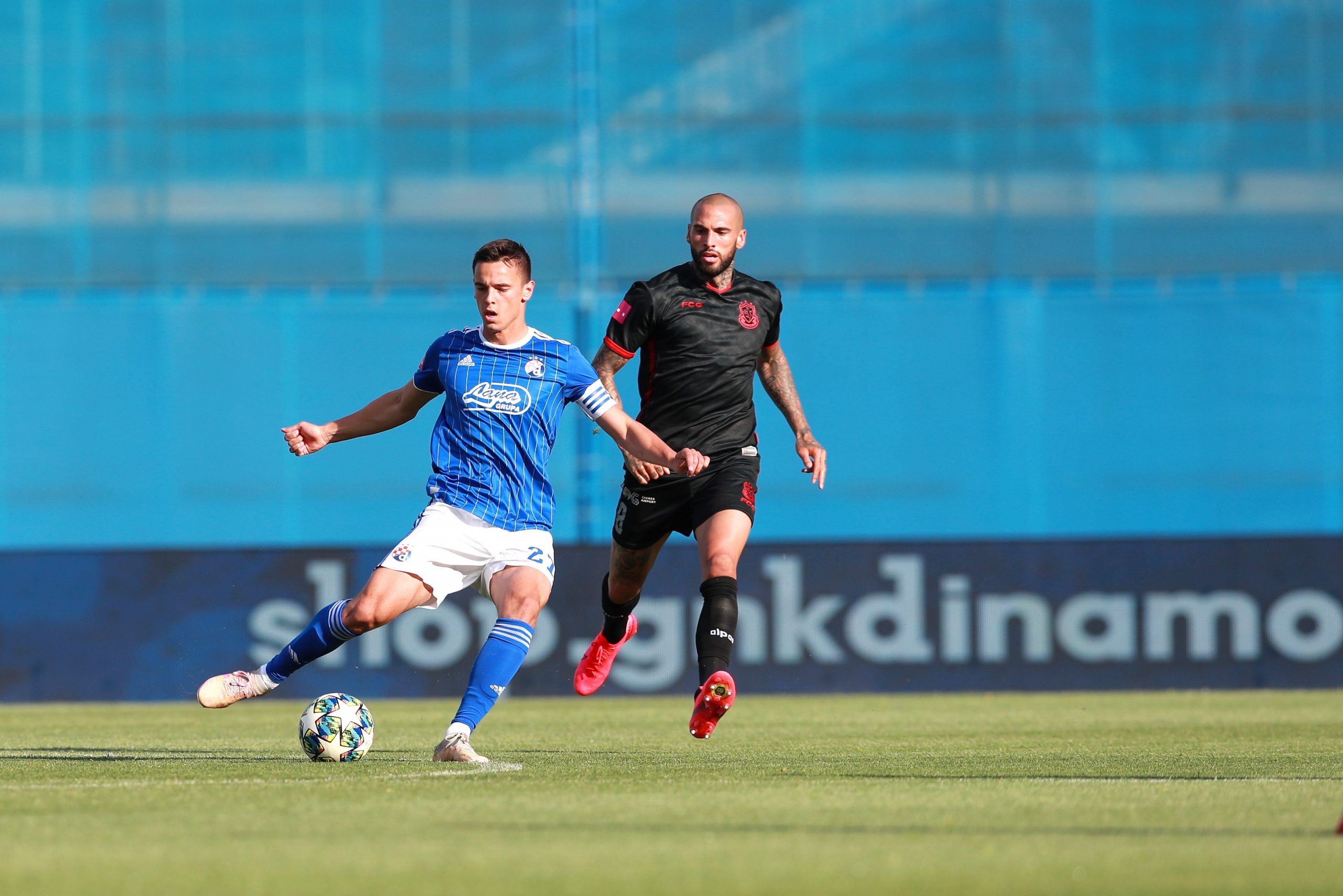 23.05.2020., Stadion Maksimir, Zagreb - Prijateljska utakmica, GNK Dinamo - HNK Gorica. Nikola Moro, Joey Suk. 
Photo: Sanjin Strukic/PIXSELL